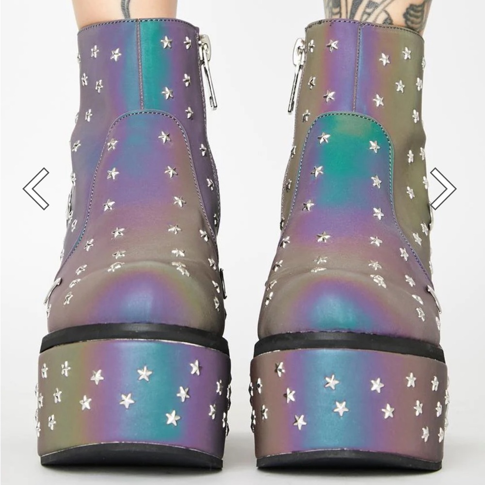 NIB Dollskill Cosmic Divinity Reflective Boots- RARE. - Picture 5 of 9